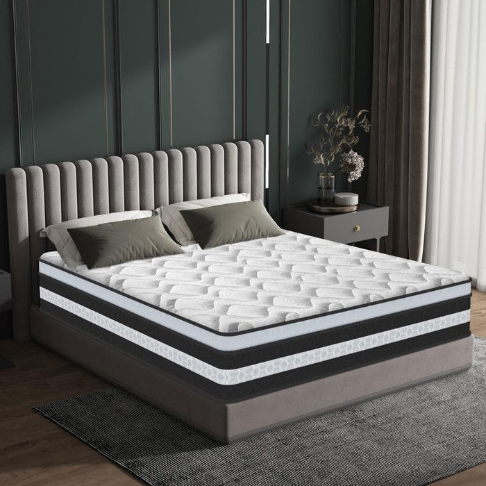 Colchón PerfectSleep de 160x200 cm y 30 cm de grosor - Híbrido de espuma viscoelástica y látex azul - Firmeza media - Transpirable - Certificación Oeko-Tex
