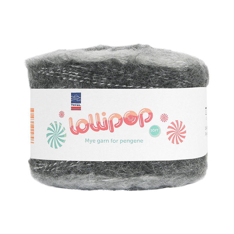 Garn Lollipop perlegrå/grå/koks graderet