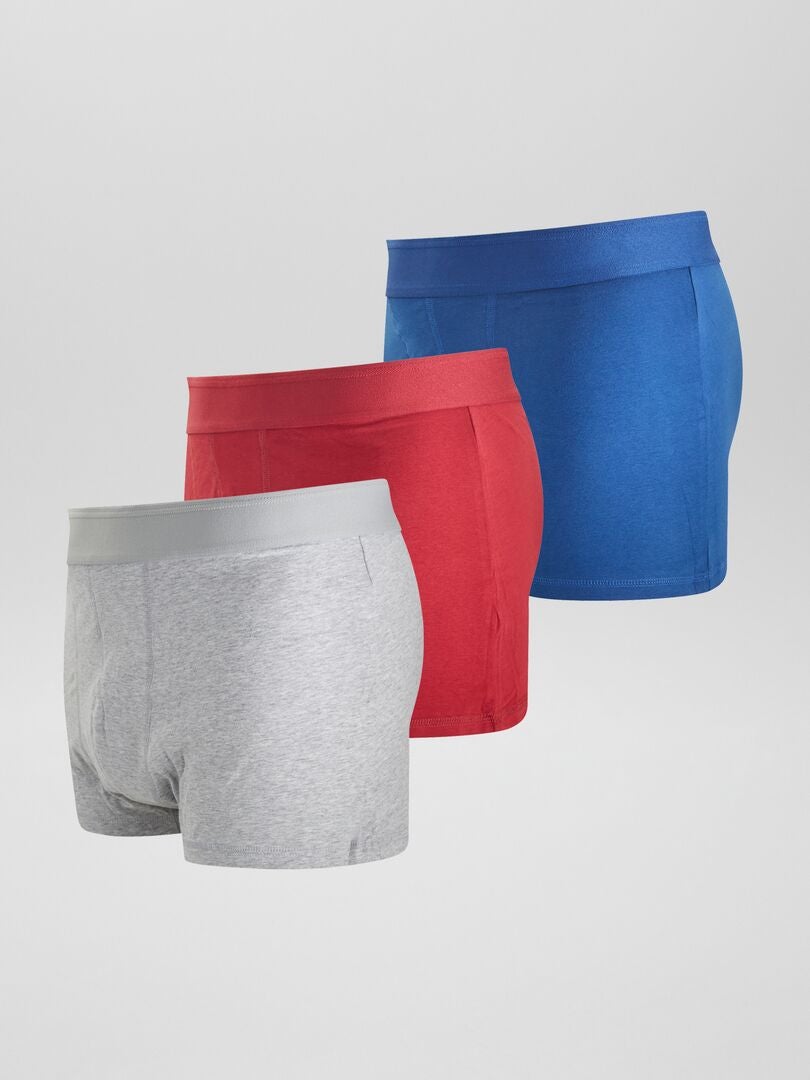 Set van 3 milieuvriendelijke boxershorts maat+ - ROOD
