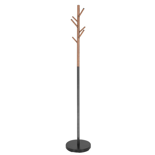 Wieszak na ubrania 180cm stojak podłogowy czarny, drewno