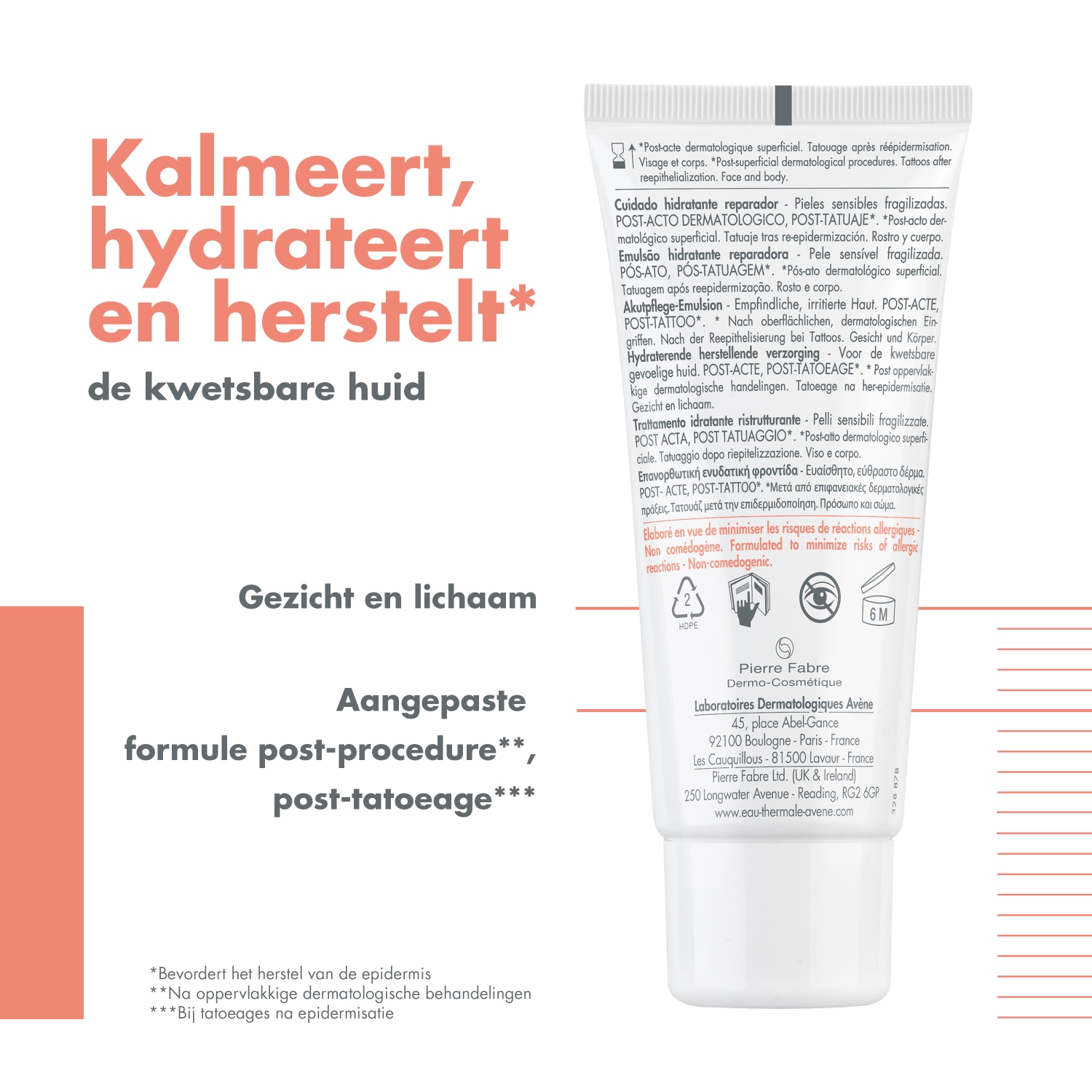 Avène Gesichtscreme Cicalfate + Feuchtigkeitsspendende und regenerierende Pflege, Nachbehandlung, für empfindliche und geschwächte Haut, 40 ml