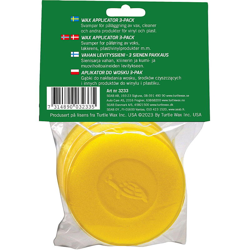 Paquete de 3 aplicadores de cera Turtle Wax, Turtle Wax