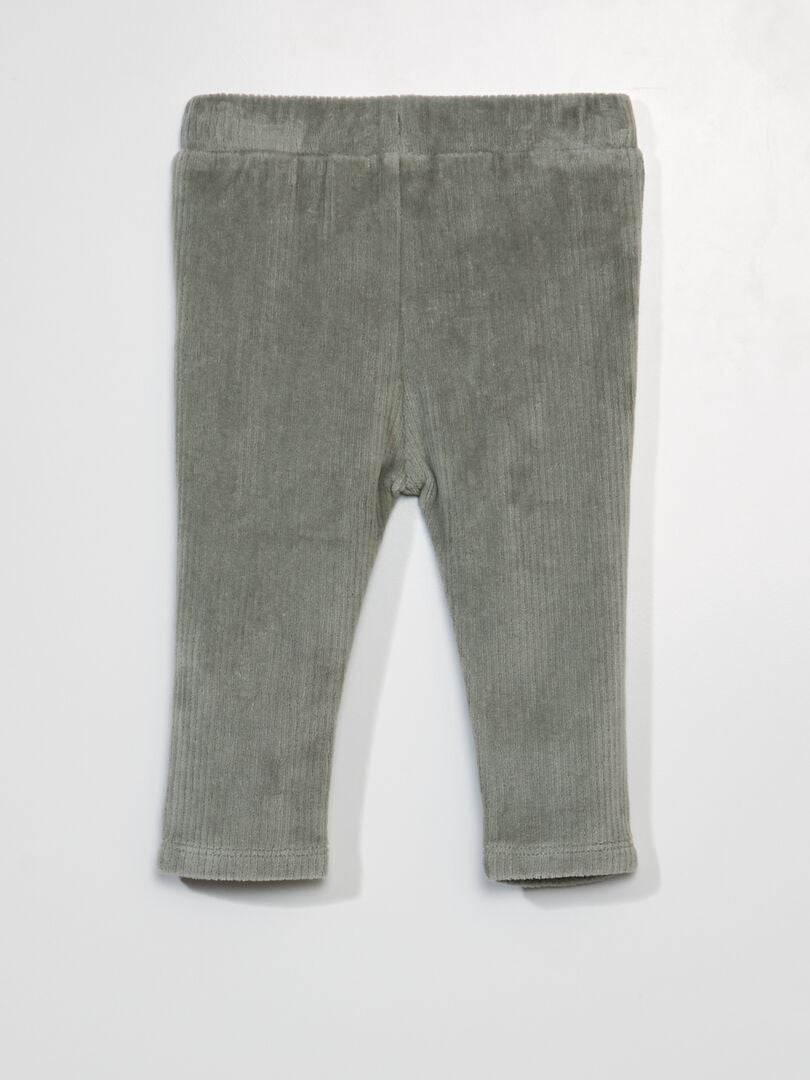 Effen corduroy broek - GROEN