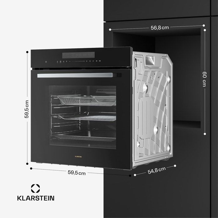 Horno con ventilador integrado - Klarstein - 72 L - 13 modos de cocción - Freidora de aire - Clase energética A++