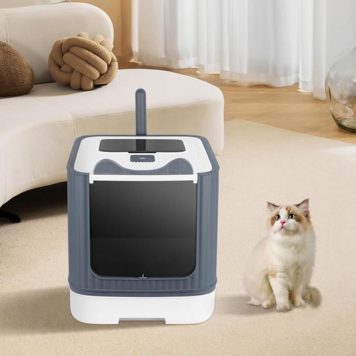 JEOBEST Gesloten kattenbak, kattentoilet, 44,5*36,5*34,5 cm, met handvat en schepje