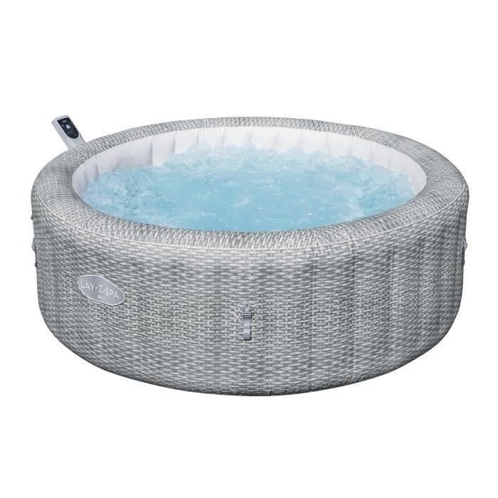 BESTWAY Inflatable Spa - Lay-Z-Spa Bali - 140 Airjets - 196 x 71 cm - 4 to 6 Person Capacity - Round + Aquascan Electric Vacuum Cleaner