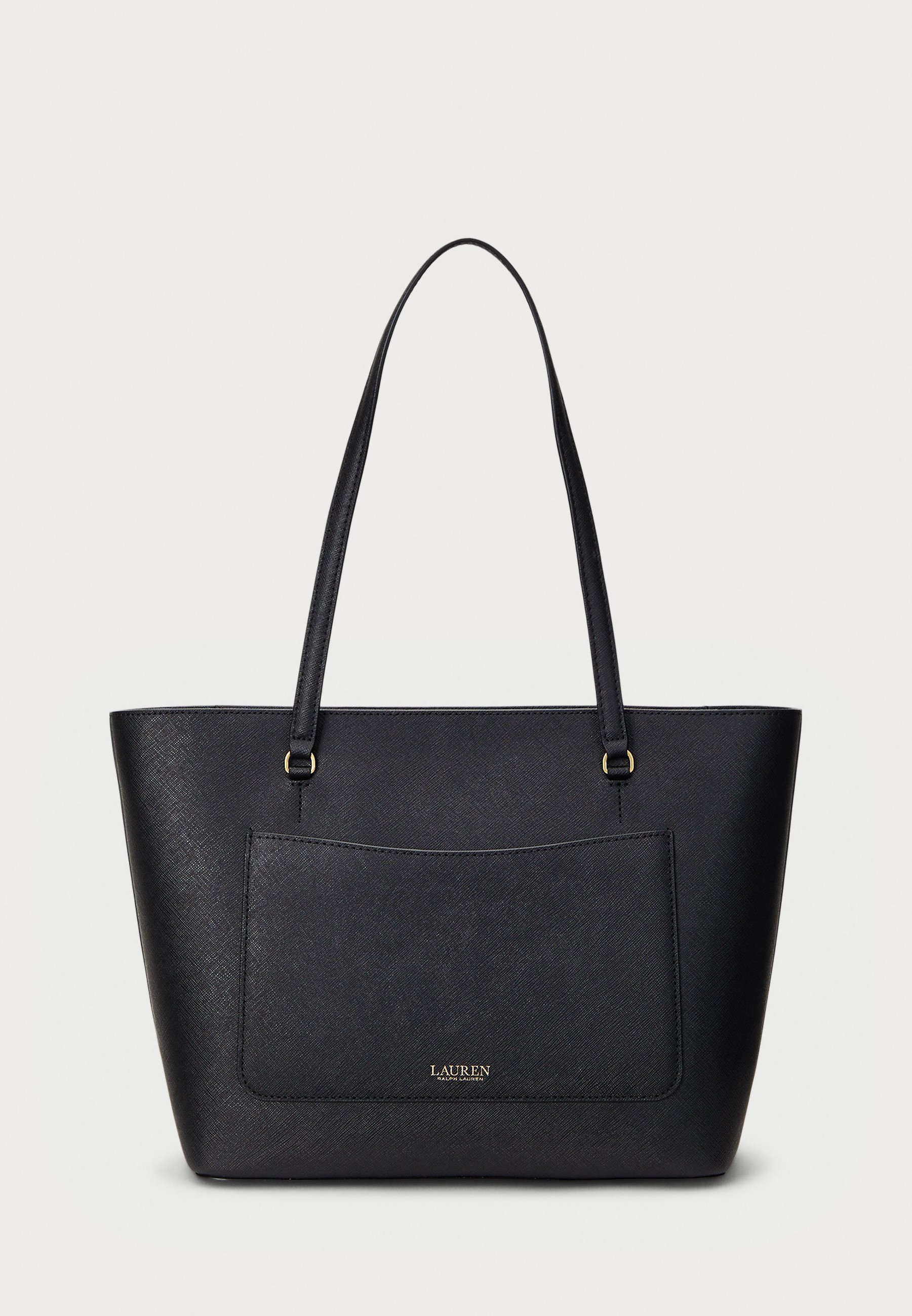 Lauren Ralph Lauren CROSSHATCH LEATHER MEDIUM KARLY TOTE - Handtas - zwart