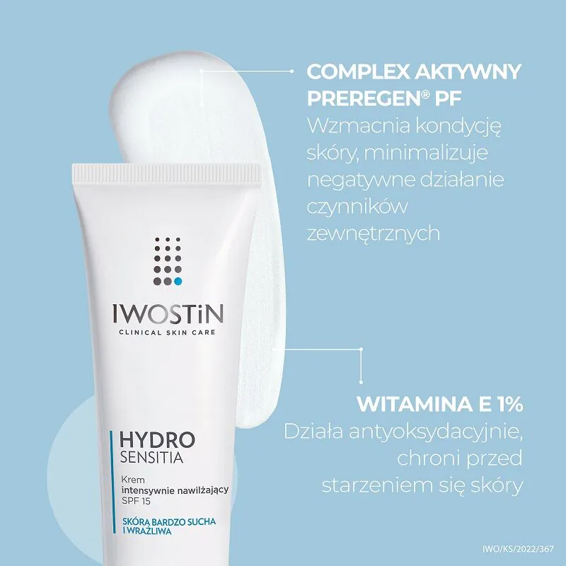 Iwostin Hydro Sensitia Intensywnie nawilżający krem do twarzy SPF 15