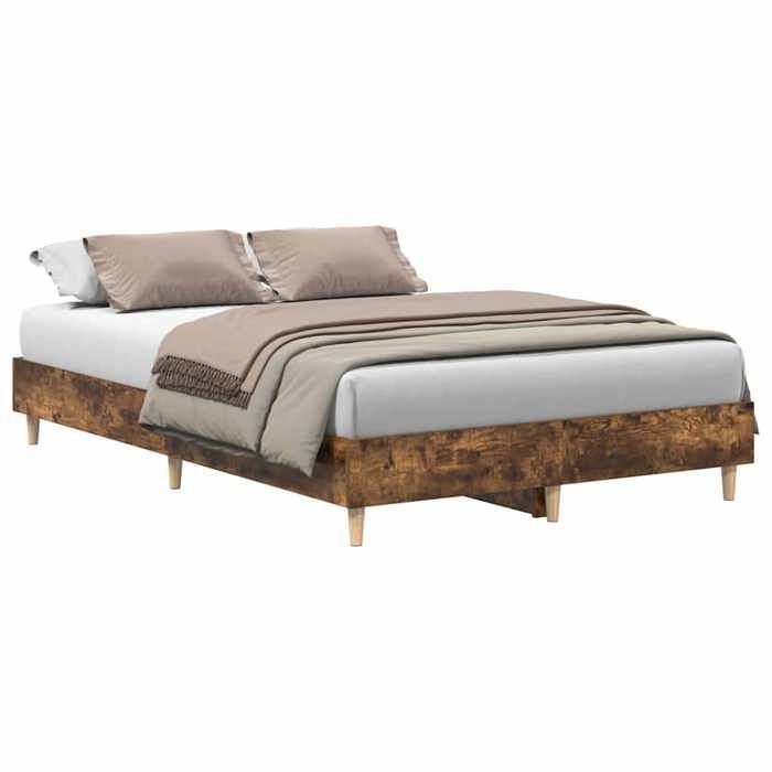 Struttura letto in legno ingegnerizzato - vidaXL - 120x190 cm - Rovere affumicato - Base a doghe - Gambe robuste