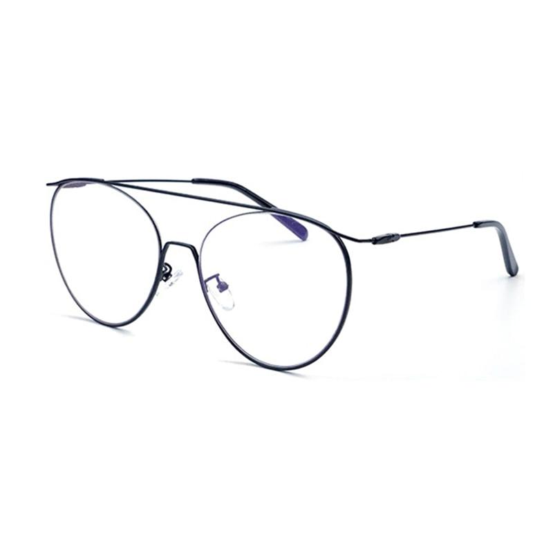 Unisex Transparente Brille Damen Herren Metall Pilotenbrillengestell Modische Doppelstegbrille aus klarem Glas