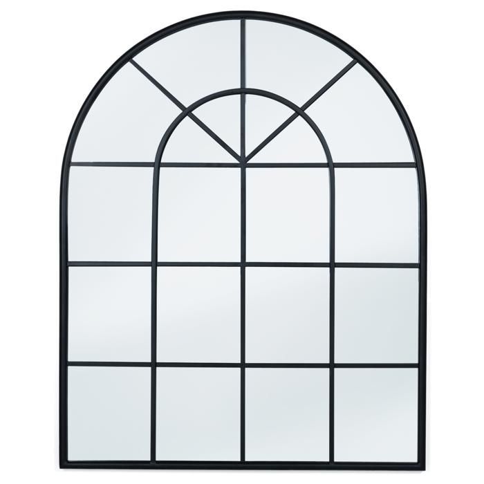IDMARKET Miroir verrière arche design industriel 80x100 cm