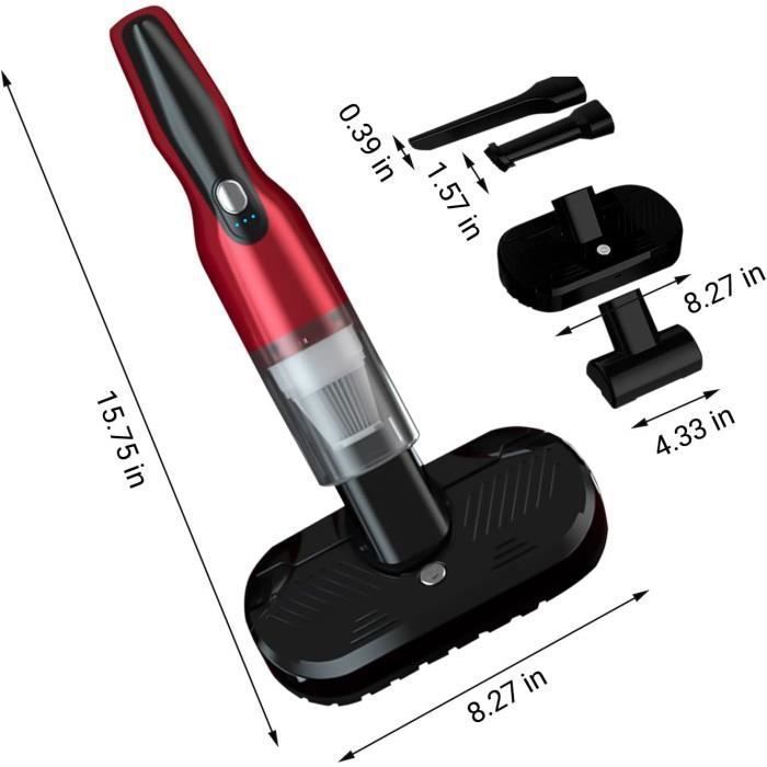 Aspirateur à main, aspirateur de voiture à aspiration haute puissance 12000Pa, dépoussiéreur portable avec filtre