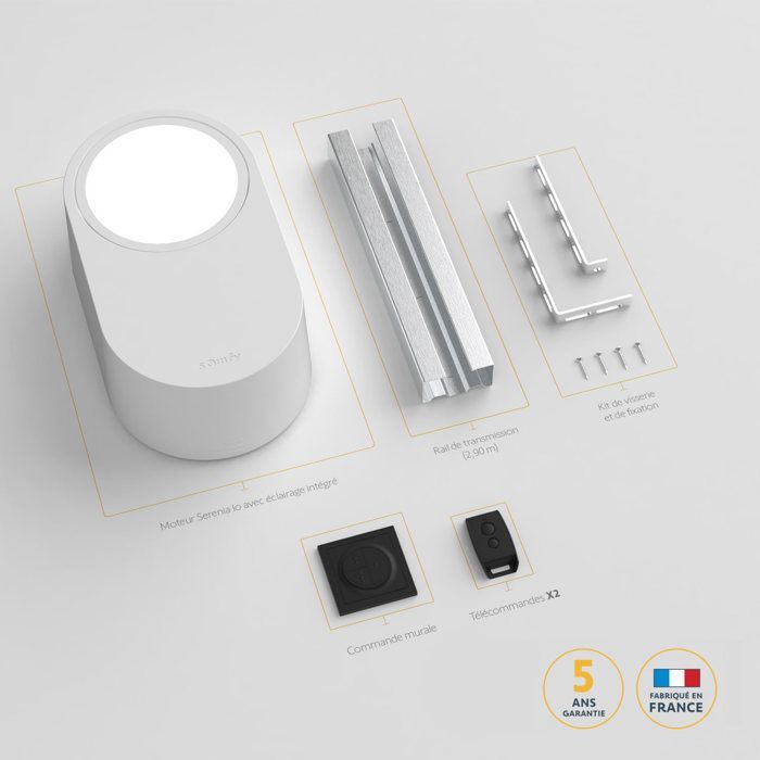 SOMFY 1246364 - Apriporta per garage Serenia 1100 io - Altezza massima 2,35 m - Larghezza massima 4 m - Fornito con 1 telecomando