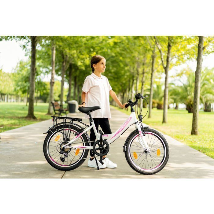Licorne Bike Stella Premium Vélo de Ville – Vélo Hollandais Confortable [20, Blanc]