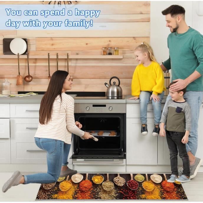 Alfombrillas de cocina - Juego de 2 (40x60 + 40x120 cm) - Antideslizantes - Absorbentes de agua y aceite - Resistentes al polvo