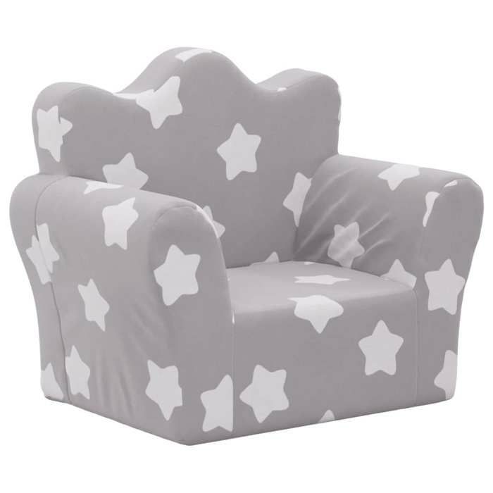 vidaXL Kindersofa, Sitz mit Armlehnen, Stuhl mit Rückenlehne für Kleinkinder, Schlafzimmermöbel, Hellgrau 357040