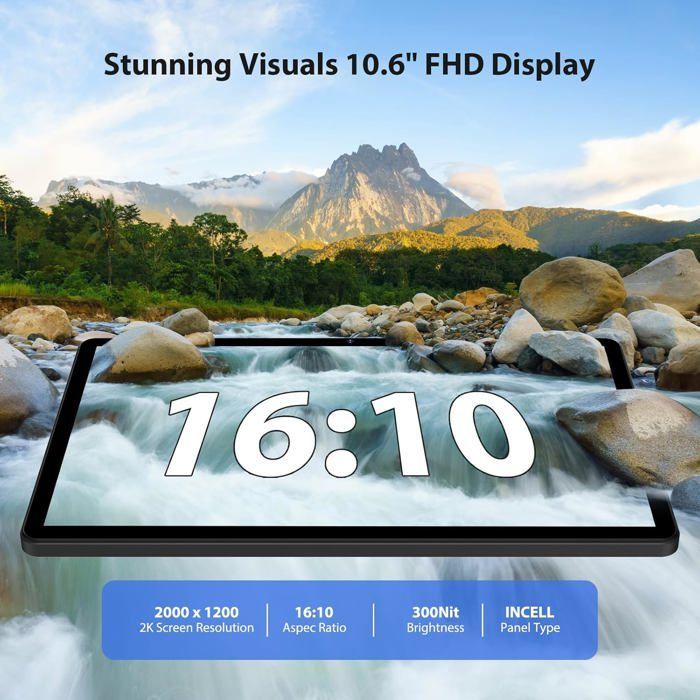 Tablette 10.6 Pouces - ETHNICS ORIGINS - TIGERFU - Android 14 - 36Go RAM - 256Go Stockage - 4G LTE