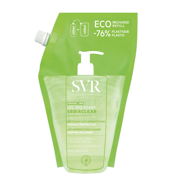 SVR SEBIACLEAR Demachiant spumos cu acid salicilic, rezervă 400 ml
