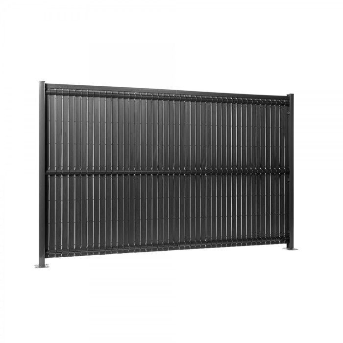 Kit de privacidad con lamas de PVC para panel de malla rígida 55 H 1,03 m W 2,50 m Gris antracita