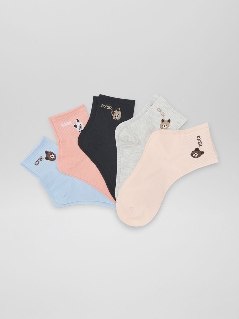 Conjunto de 5 pares de meias - ROSA