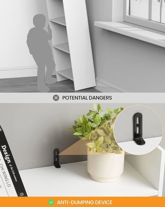 6-Tier Bookshelf, Storage Shelf, Cube-Shaped Unit, for Living Room, Office, Bedroom, Scandinavian Style