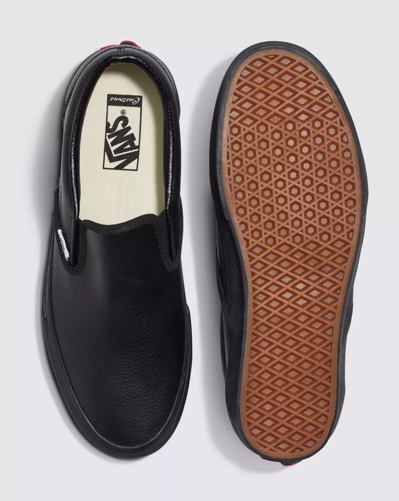 Customs Elevated Black Leather Slip-On Shoe