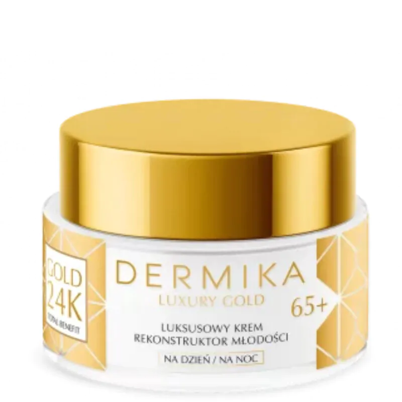 Dermika Luxury Gold 24k Luksusowy krem Rekonstruktor Młodości 65+ dzień/noc