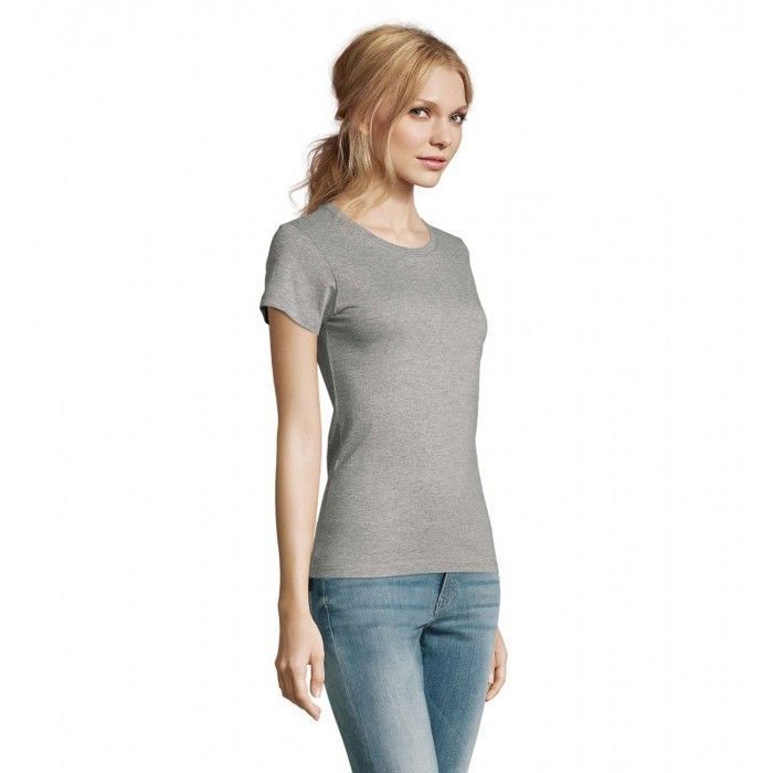 Dames T-shirt - SOL'S - Imperial - Heather Grey - 100% Katoen - Korte Mouwen
