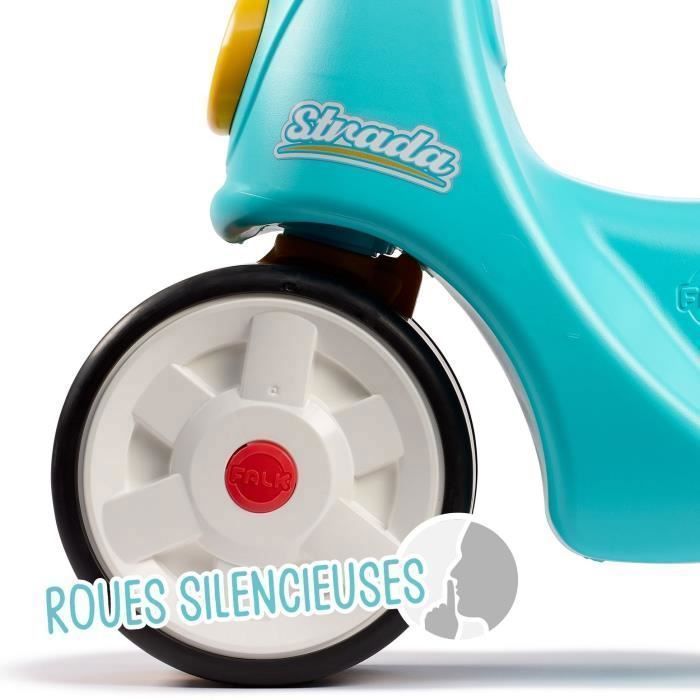 Monopattino FALK First Age - Stada - Giallo e Blu - Clacson manuale - Ruote silenziose - Dai 12 mesi in su - 100% Made in France