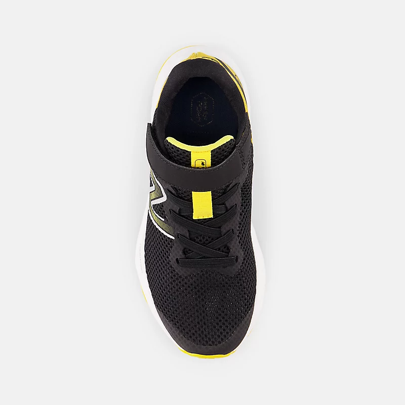 Bebé Fresh Foam Arishi v4 Bungee Lace z górnym paskiem - Czarny z gorącym nagietkiem