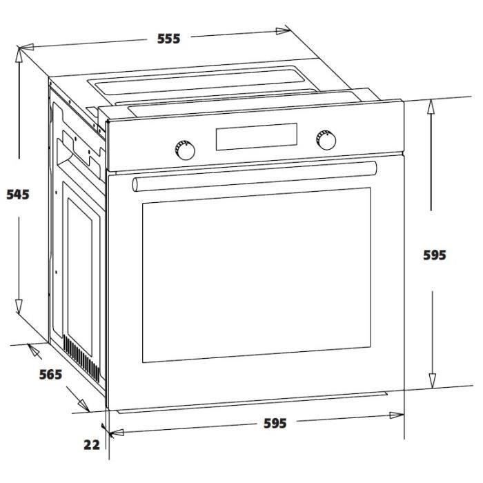 Forno da incasso con pulizia catalitica - riscaldamento ventilato OCEANIC F60IX Acciaio inox - 59,5 x 59,5 x 56,6 cm