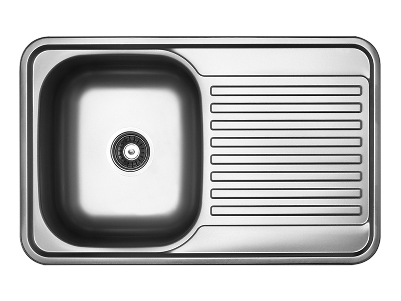 Zlewozmywak 1-komorowy Faro 78 cm srebrny