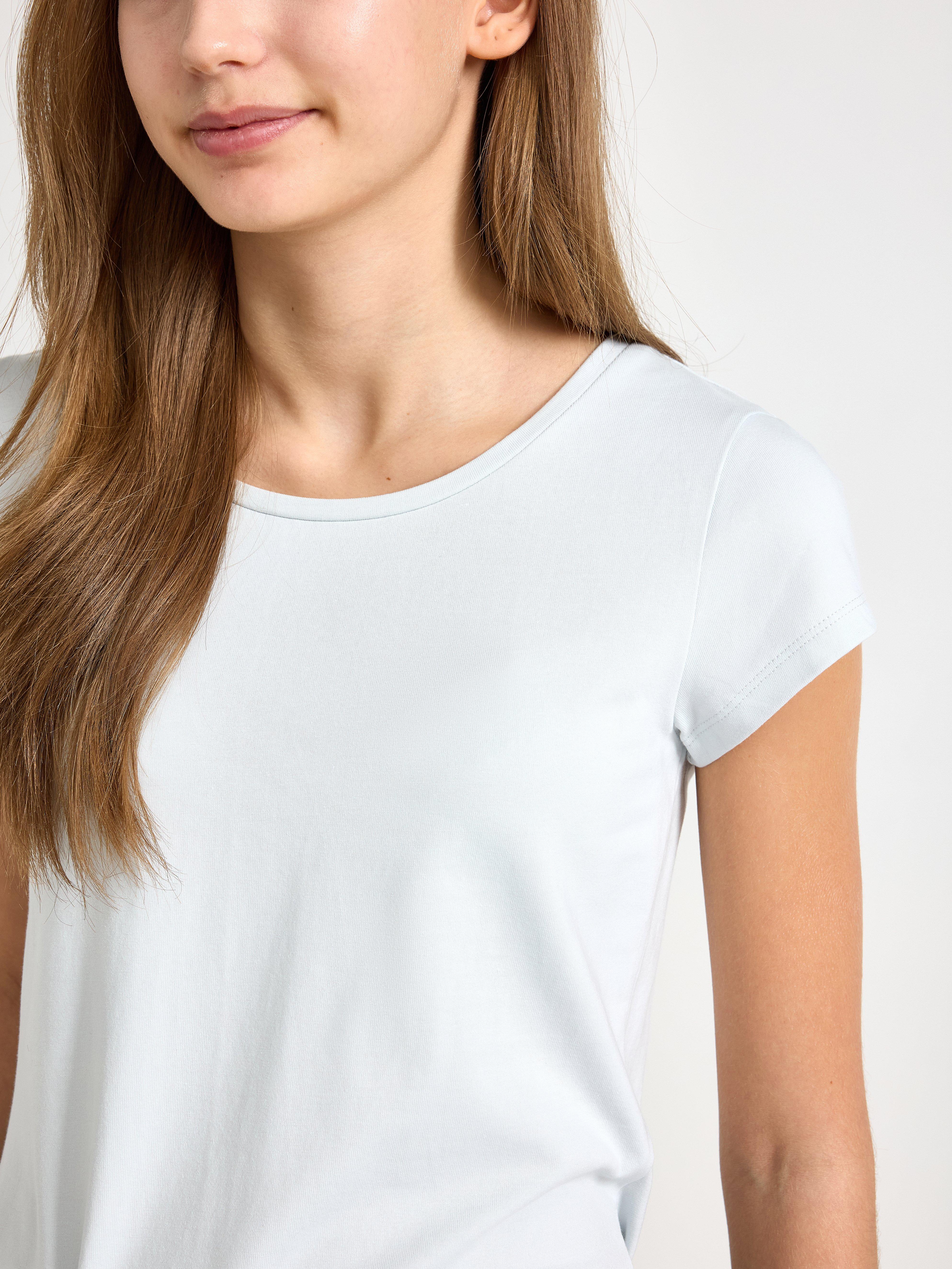 Top con mangas cortas azul claro