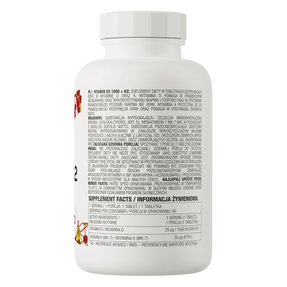 OstroVit Vitamin D3 1000 IE + K2