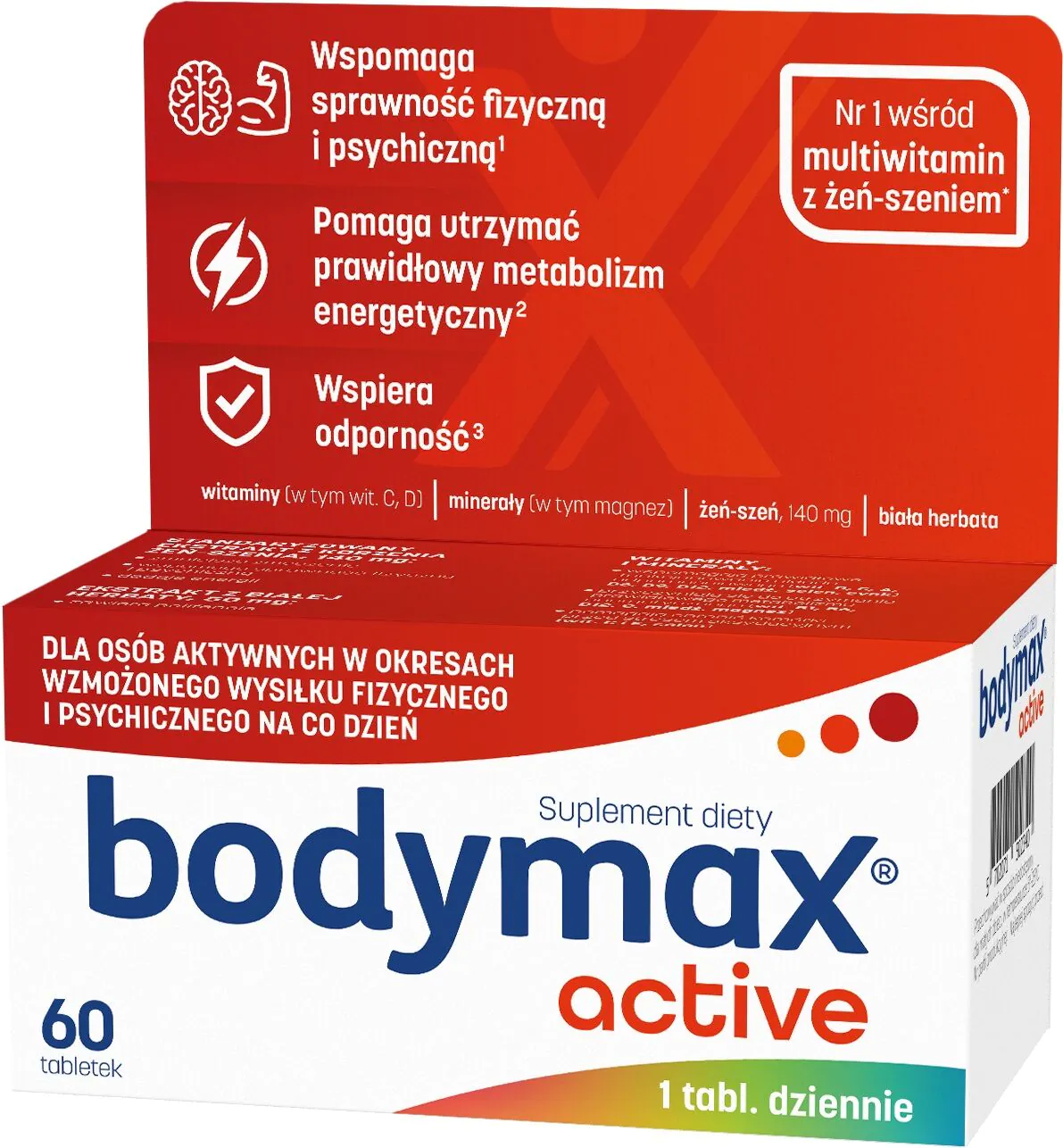 Bodymax Active, Zestaw witamin i minerałów, Tabletki