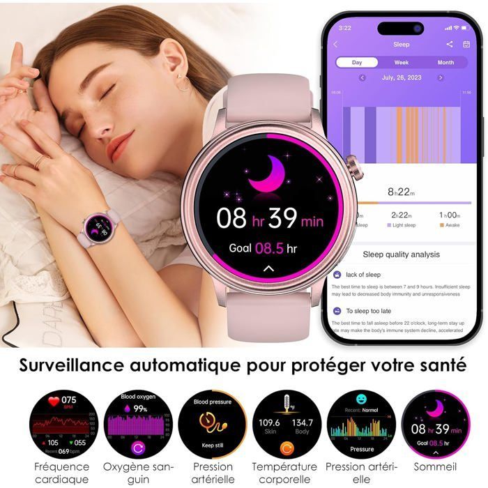 New ECG Smartwatch for Women with Blood Pressure/HRV/Uric Acid/Lipids/BMI, 1.39