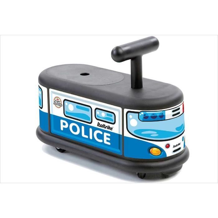 Macchina della polizia cavalcabile per bambini - ITALTRIKE - 4 ruote - Nera - Plastica resistente