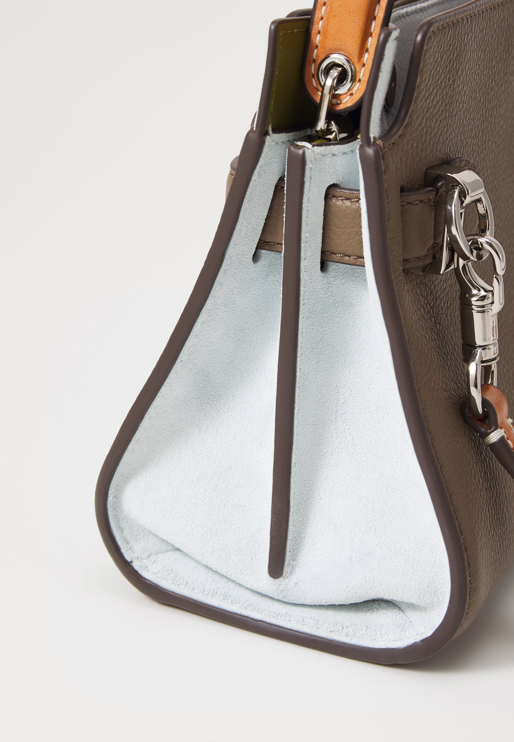 Tory Burch RADZIWILL COLOR-BLOCK PEBBLED PETITE DOUBLE BAG - Handtas - wilde paddenstoel