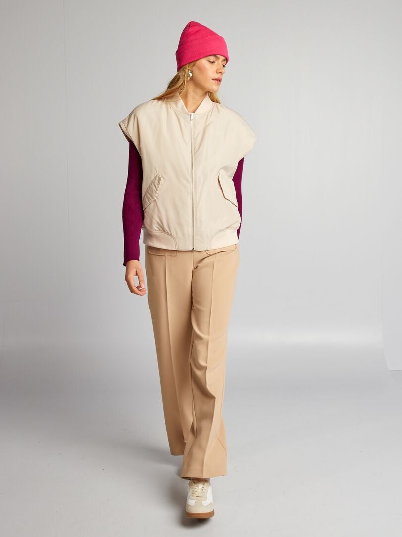 Mouwloos bomberjack - BEIGE