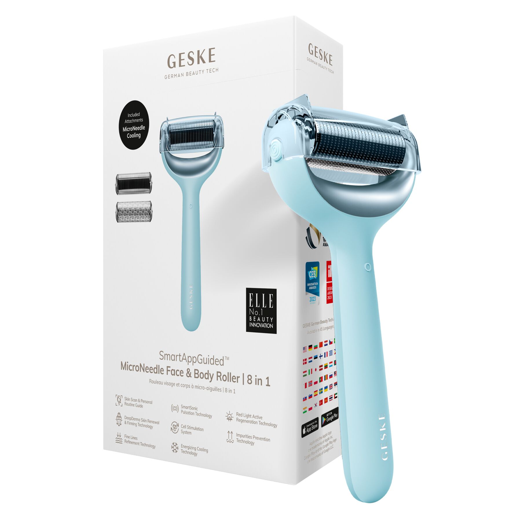 Geske MicroNeedle Gesichts- und Körperroller 8 in 1