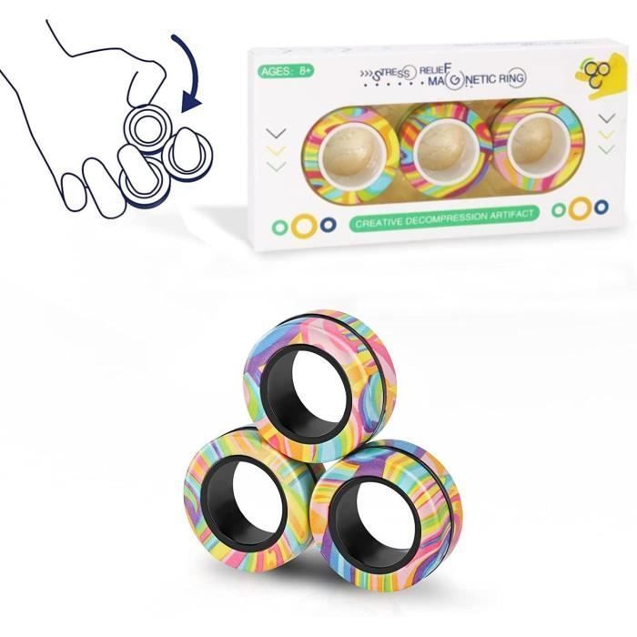 Magneettiset renkaat Fidget-lelu Aikuisille tarkoitetut fidget-magneetit Sormuslelut ahdistuksen lievitykseen Fidget-lahja väri värit m KÄSIPYÖRÄ