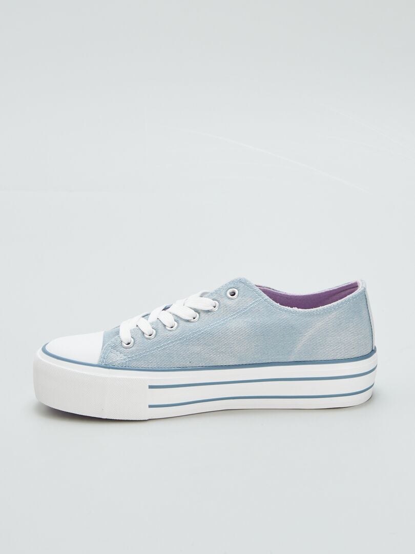 'Stitch' canvas sneakers - BLAUW