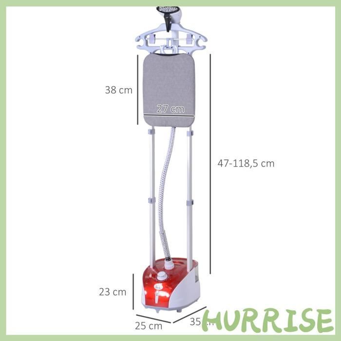 Plancha de vapor vertical Cocosity de 1950 W y 32 g/min, depósito de agua de 2 litros, mástil telescópico y plancha vertical con autonomía de 45 minutos.