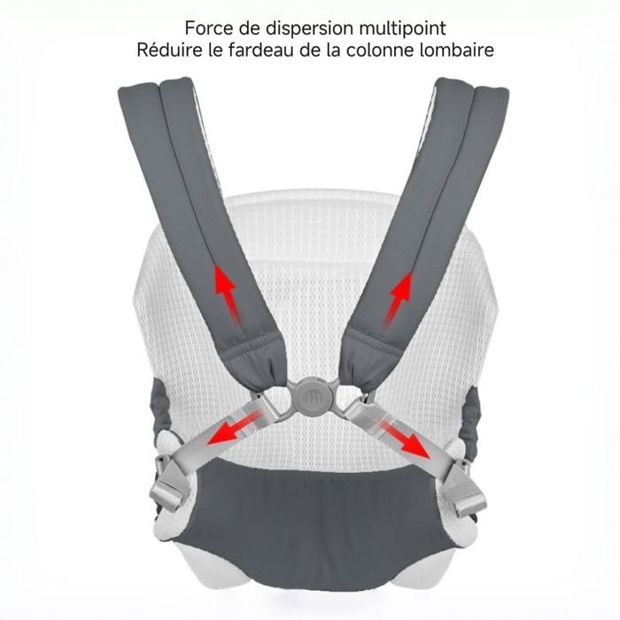 Marsupio multifunzionale Ysinobear - da 0 a 36 mesi - Tracolla multifunzionale regolabile - Protegge le articolazioni del bambino - Grigio