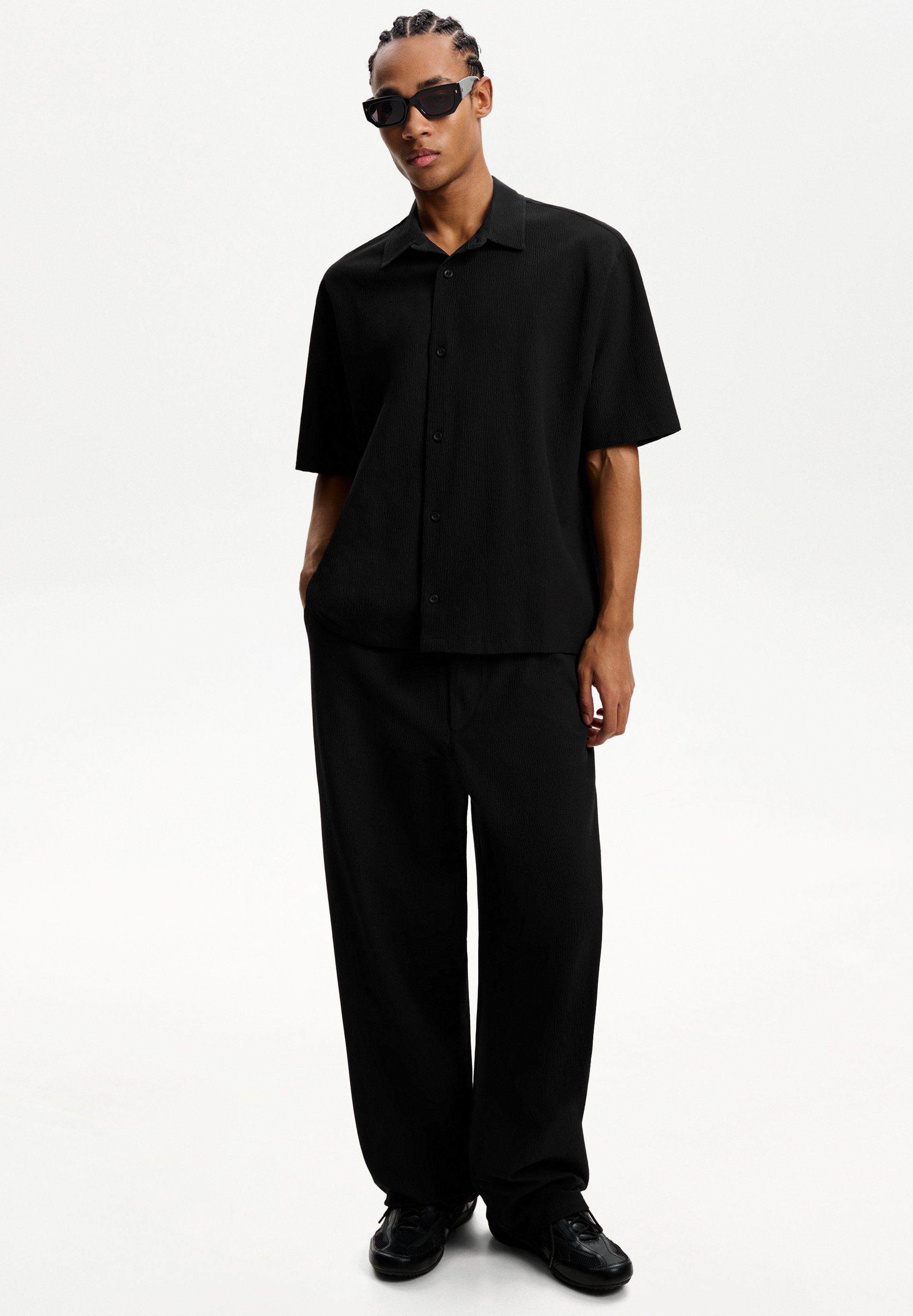 Pantalon Bershka BAGGY noir