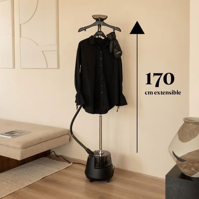 STEAMRS - MIDI verticale kledingstomer - 1750W - 2,5L watertank - 2 stoomstanden - 40 g/min stoomafgifte - Zwart