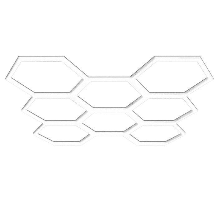 Barberpub Hexagon LED Garage Light, 30240LM 6500K Hexagonal LED workshop light, with 8 grids, (LP008/no dimmer)