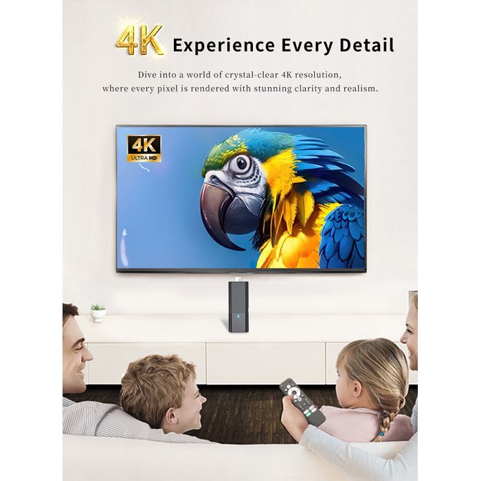 4K TV Box, Android 10 Smart TV Stick - S02 - 2G + 16G WiFi 2.4G & 5G Media Player - A4