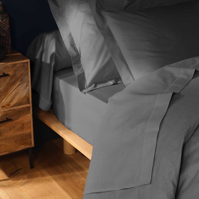 Taie d'oreiller carrée 63x63 cm - 100% coton - Anthracite