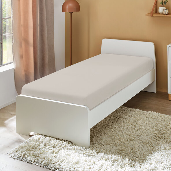 Cearșaf cu elastic din jerseu, 90-100 x 200 cm, argintiu
